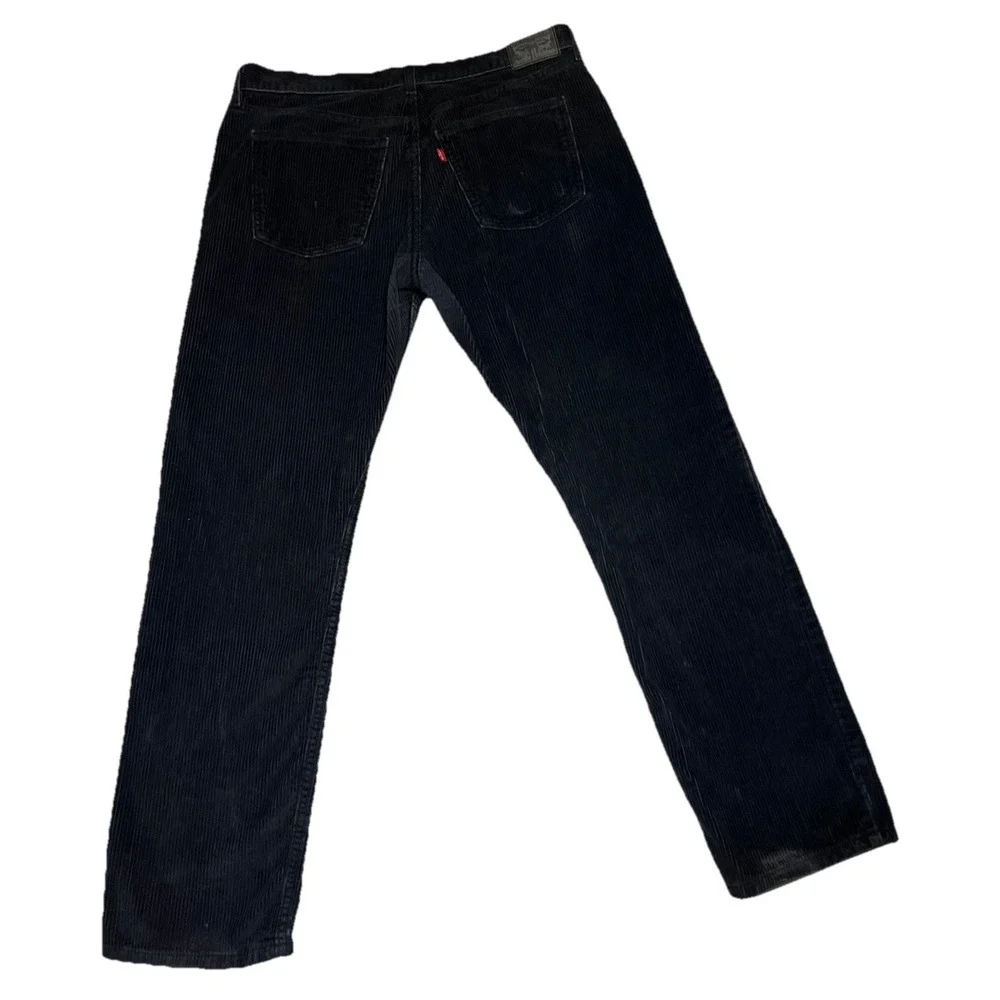 Levi's Men's Black Corduroy Straight Leg Pants Size 33x30 Grunge Rock Punk Goth